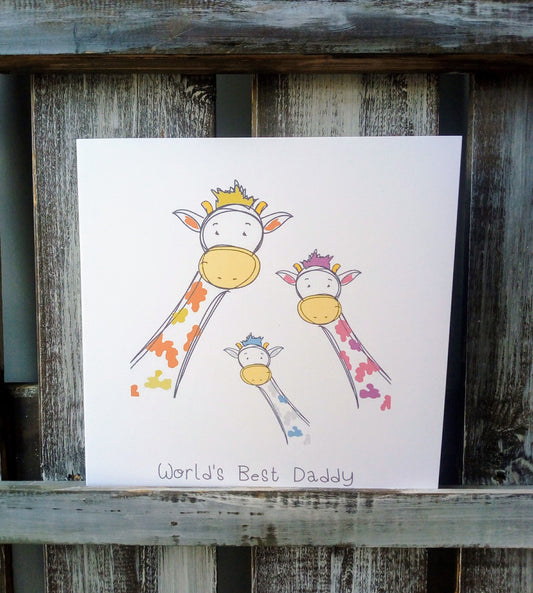 Giraffe World's Best Daddy Card image 1