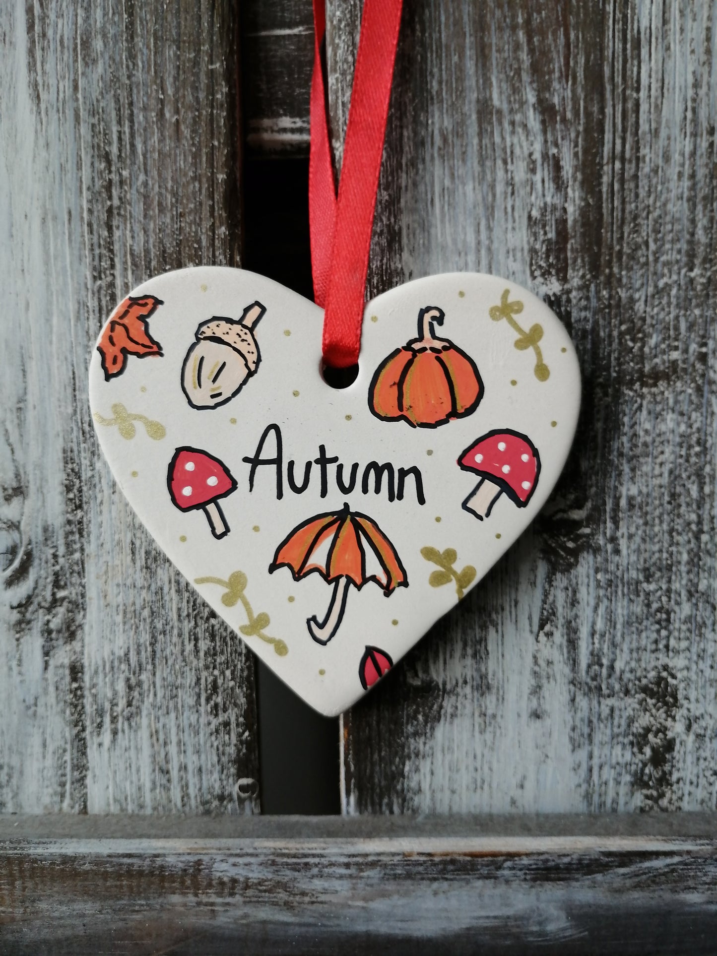 Autumn Ceramic Heart image 0