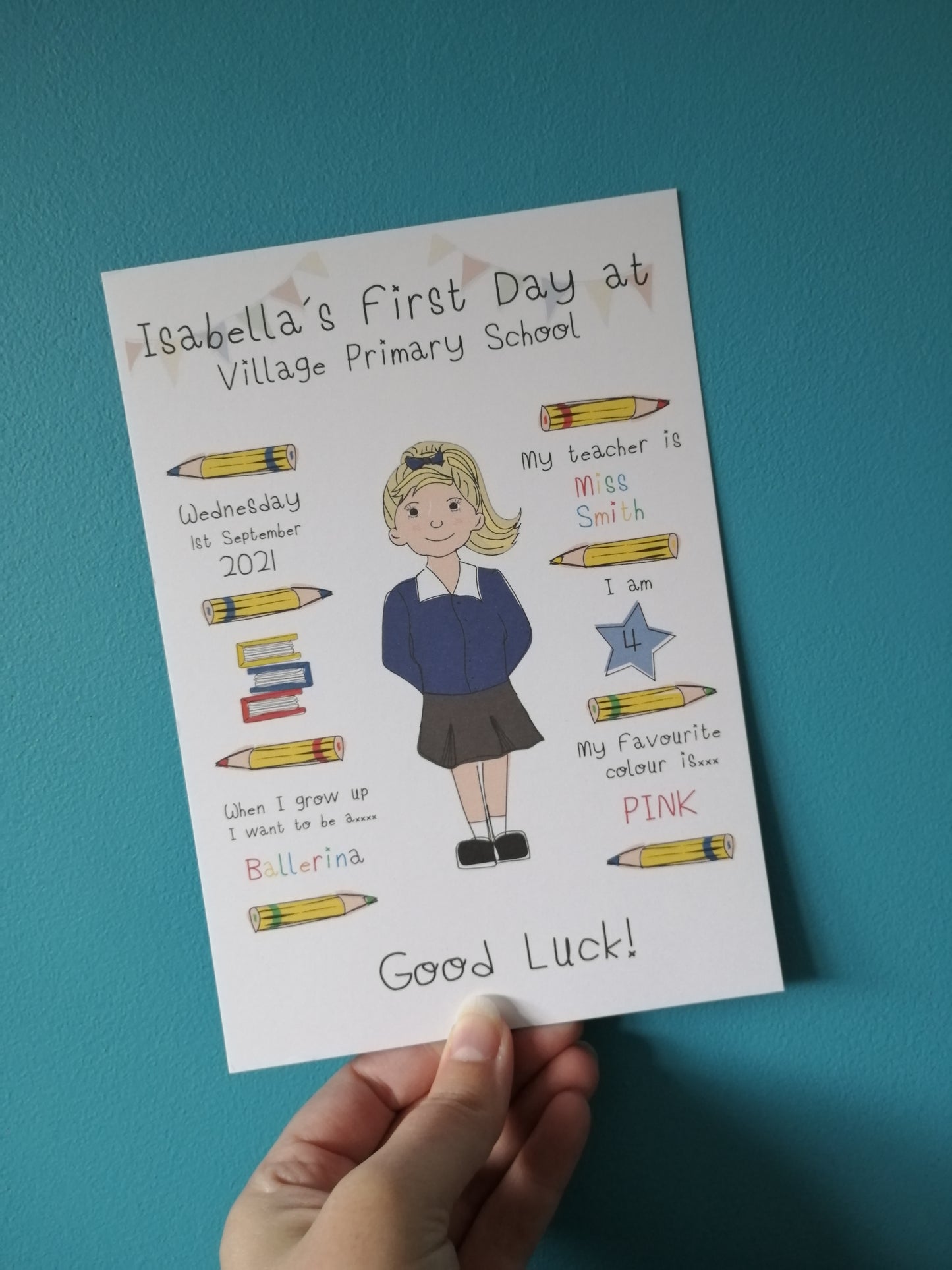 First Day at School Card & Print image 5