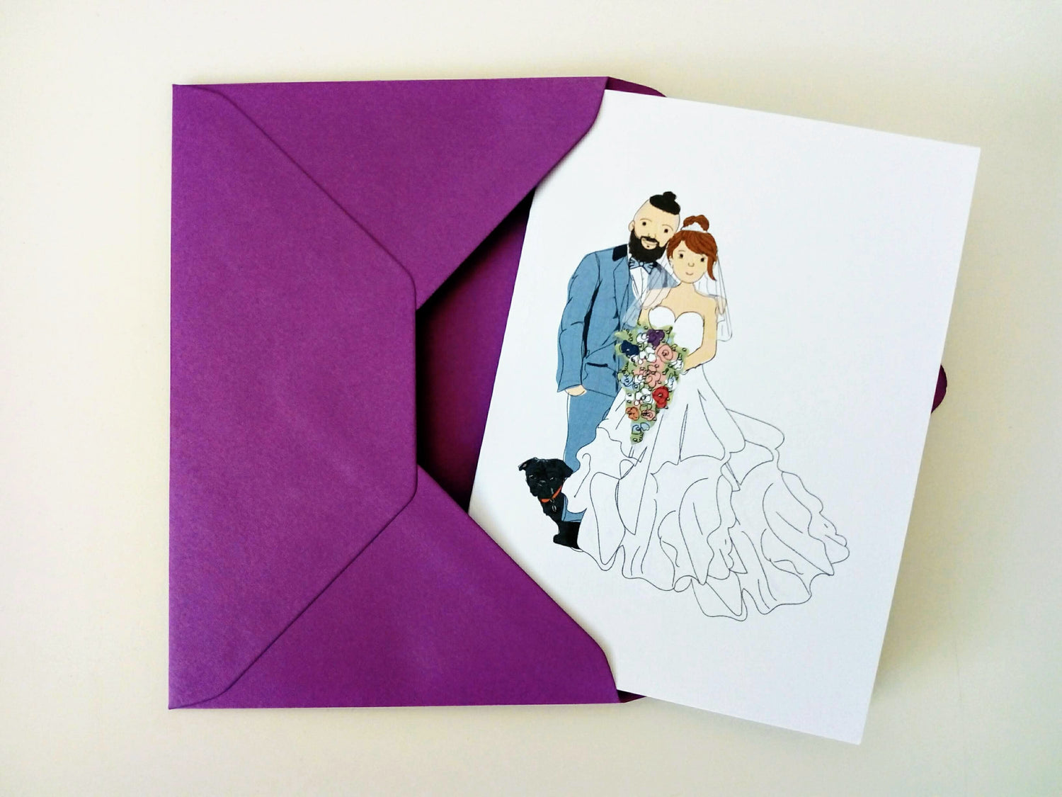 Bride and groom card by Doodle Keg