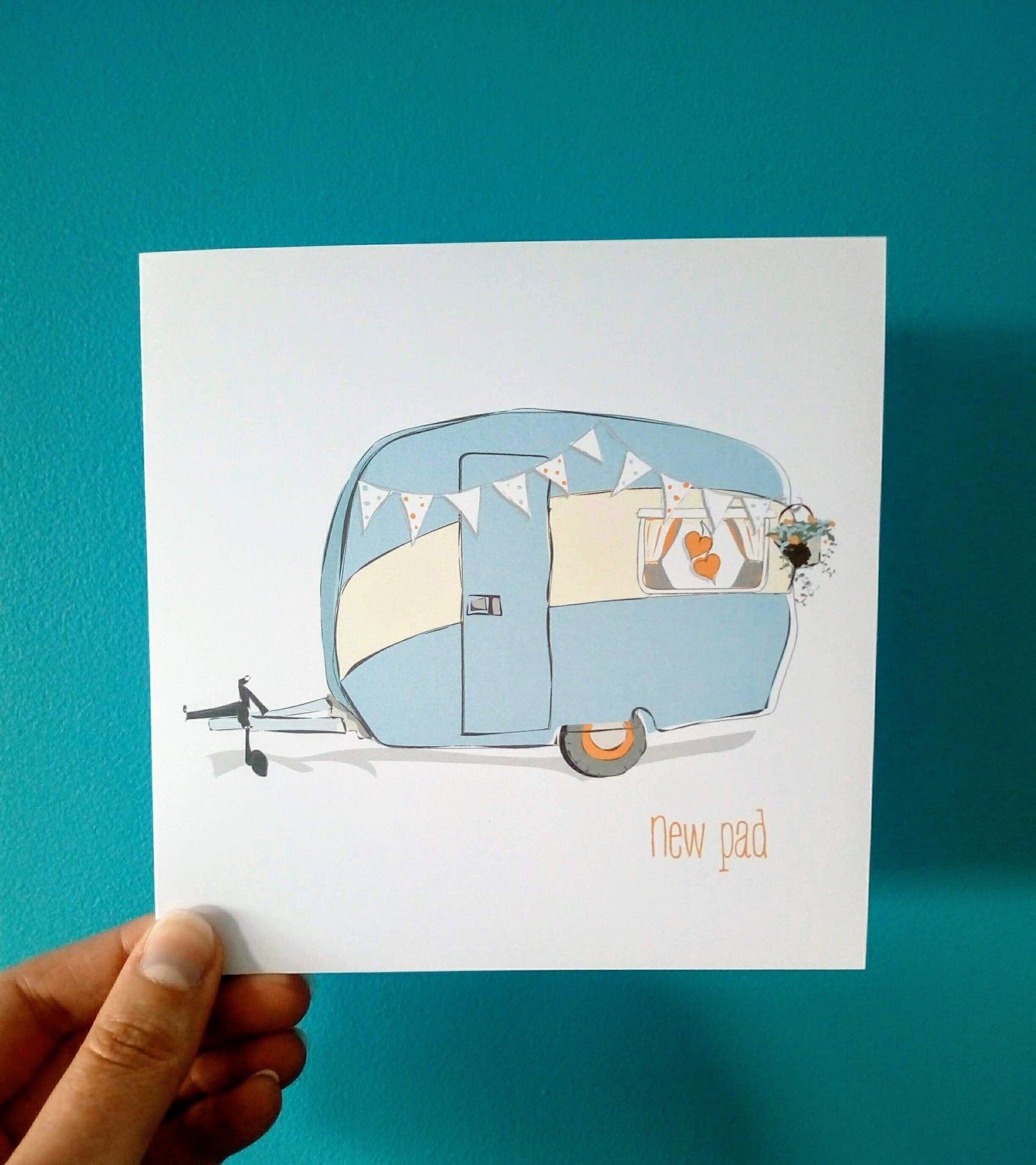 Vintage caravan new home card doodle keg