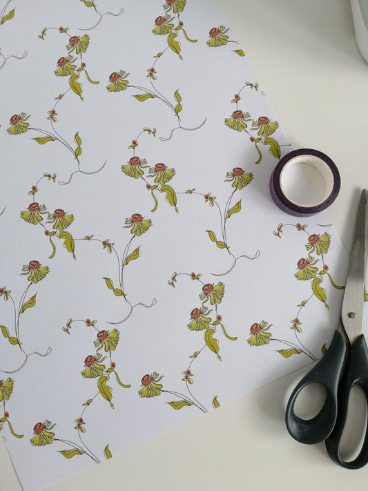 Helenium Floral Gift Wrap image 1