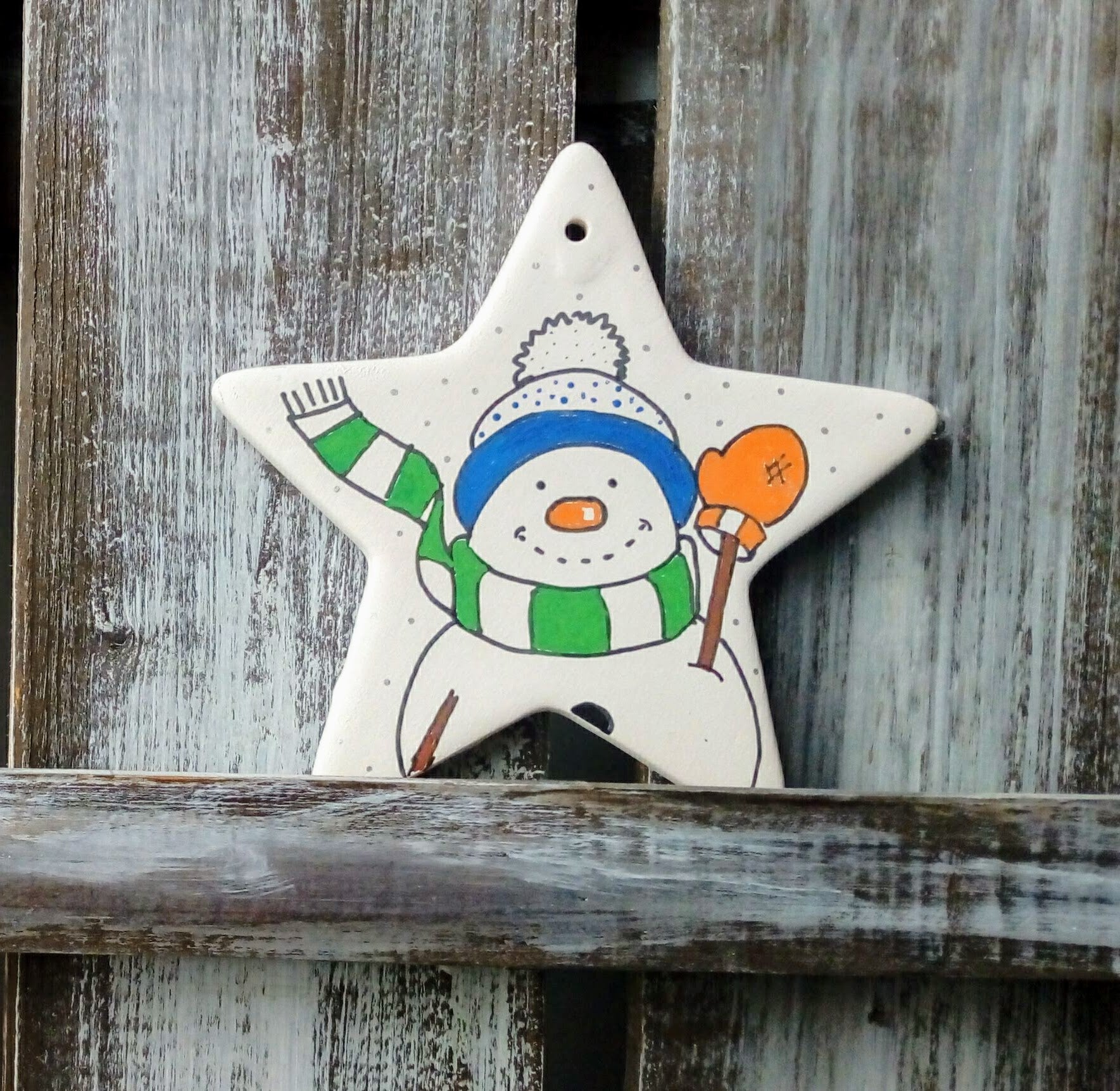 Snowman Ceramic Star image 0