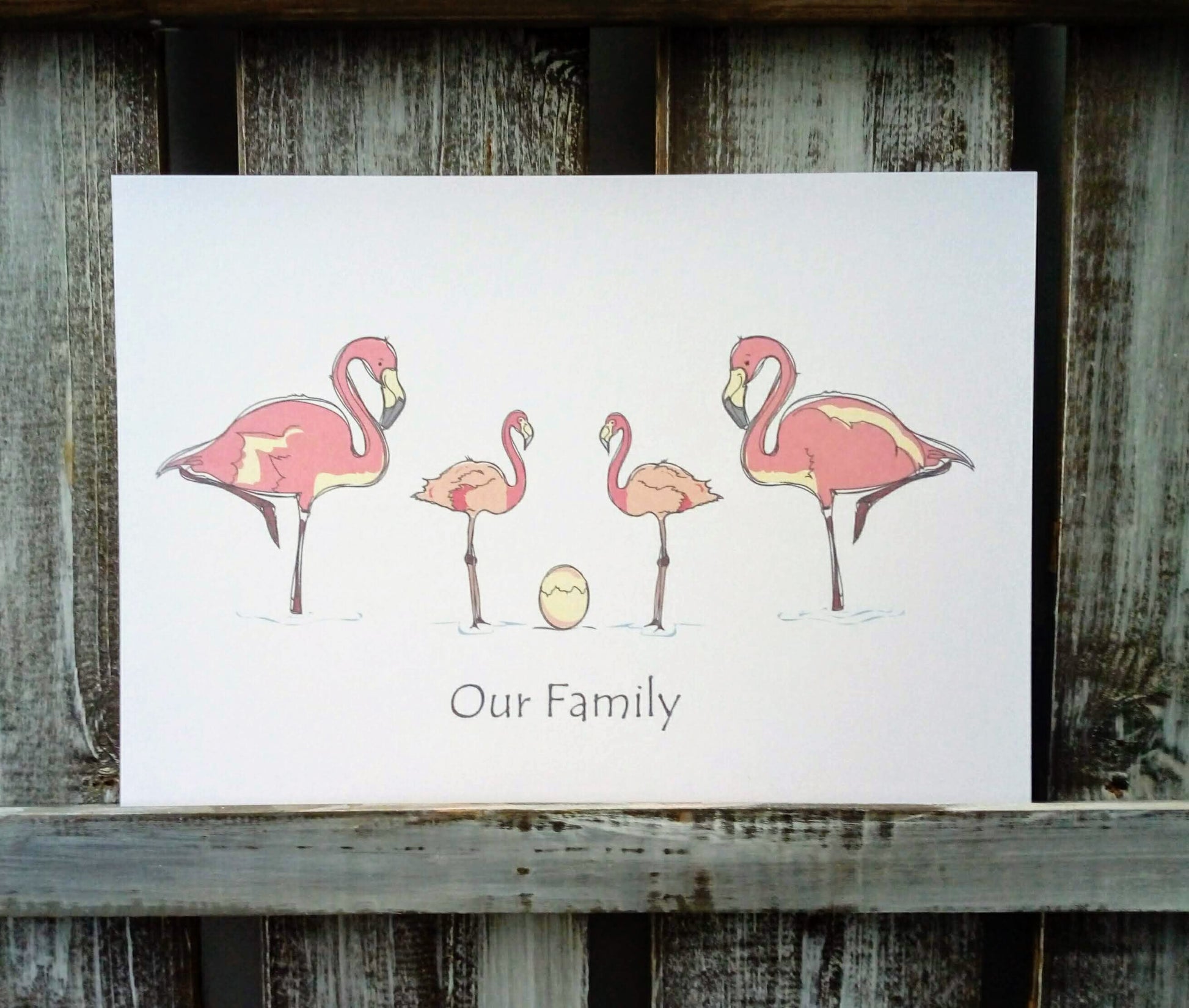 Flamingo Family Print image 1