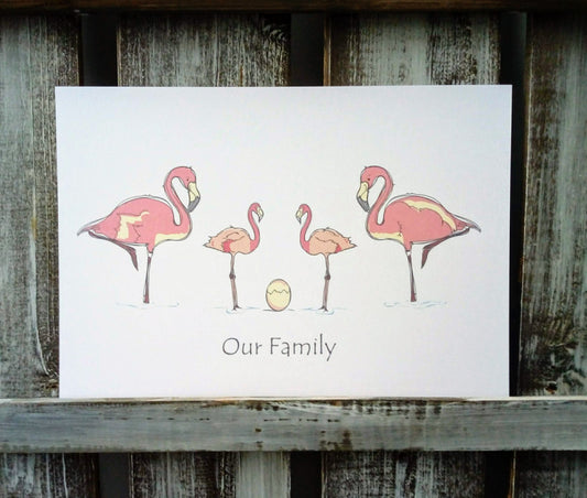 Flamingo Family Print image 1