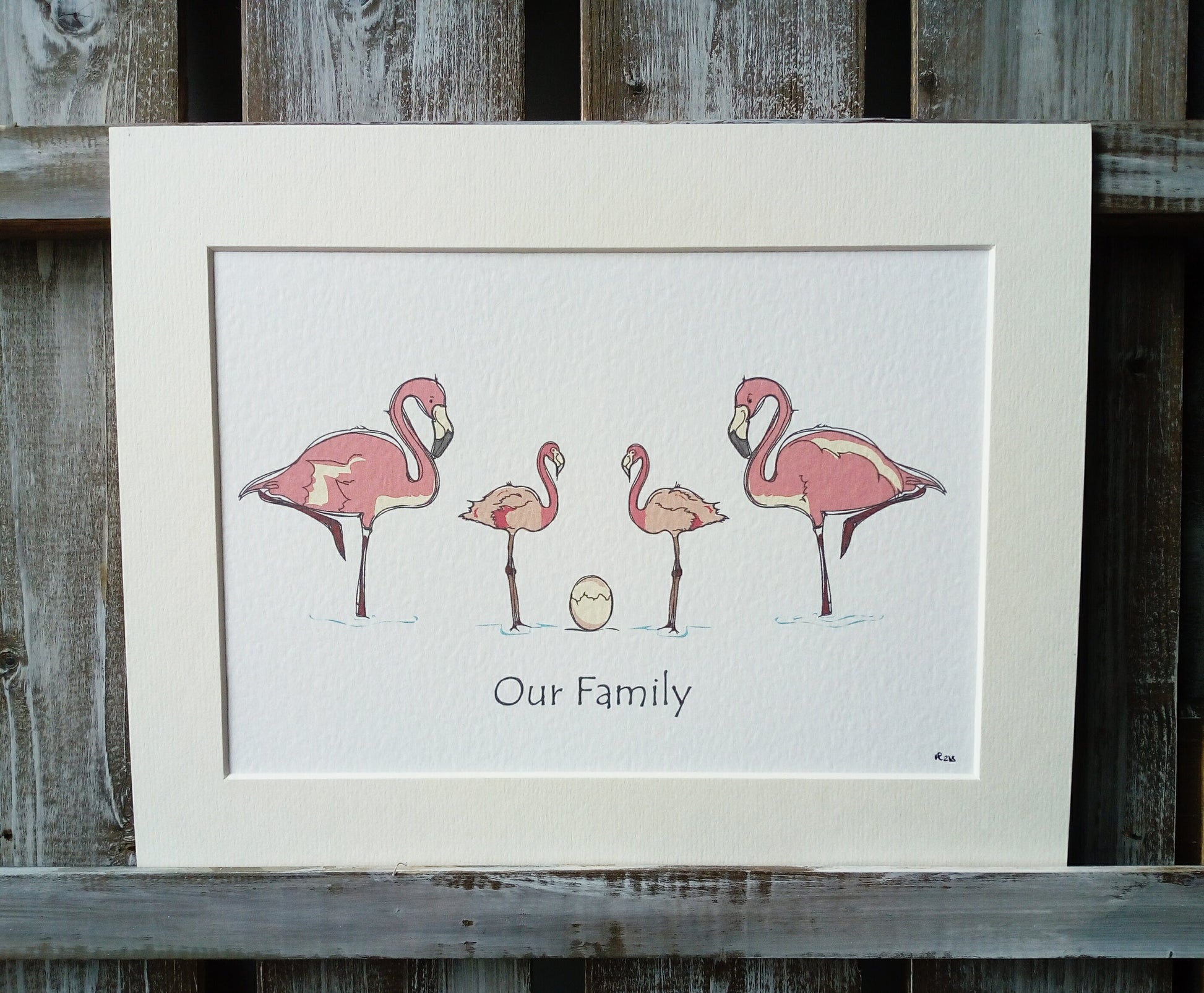 Flamingo Family Print image 0