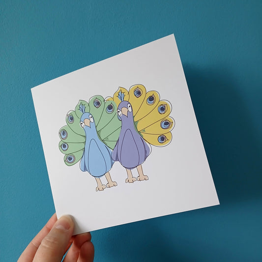Peacocks Cute Couple Card image 1