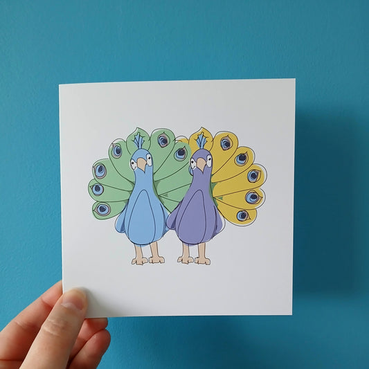 Peacocks Cute Couple Card image 0