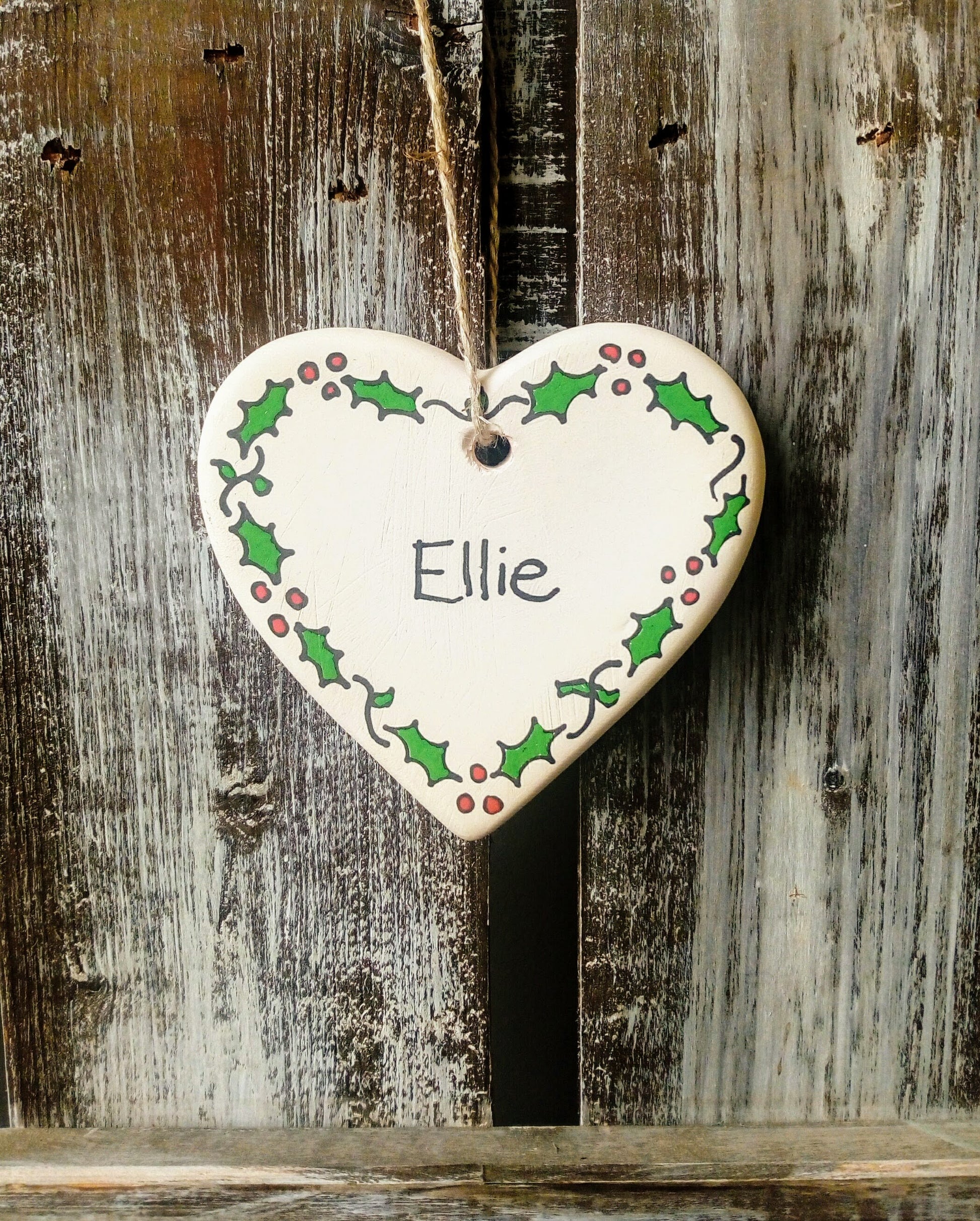 Christmas personalised ceramic heart image 0