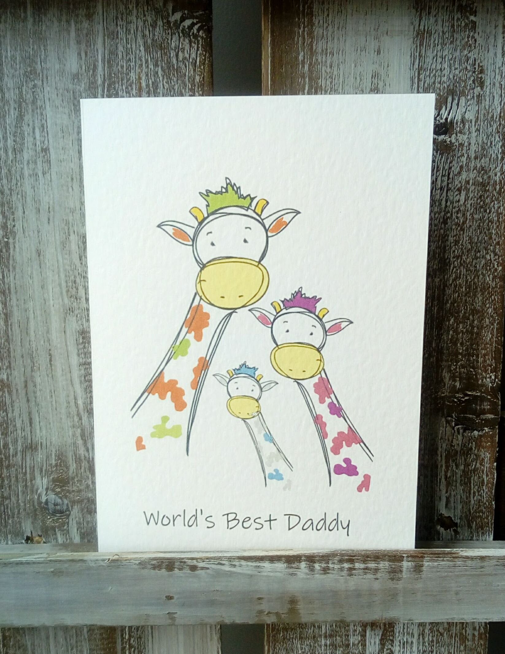 Giraffe World's Best Daddy Card image 3