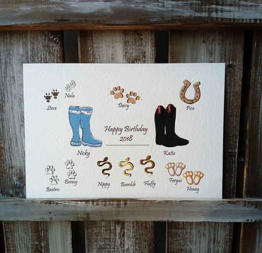 Wellies & Pet Family Print image 0