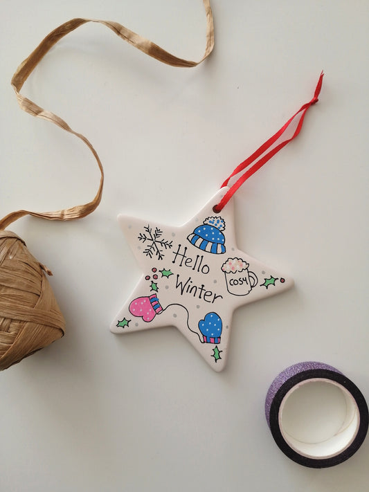 Hello Winter Ceramic Decoration image 0