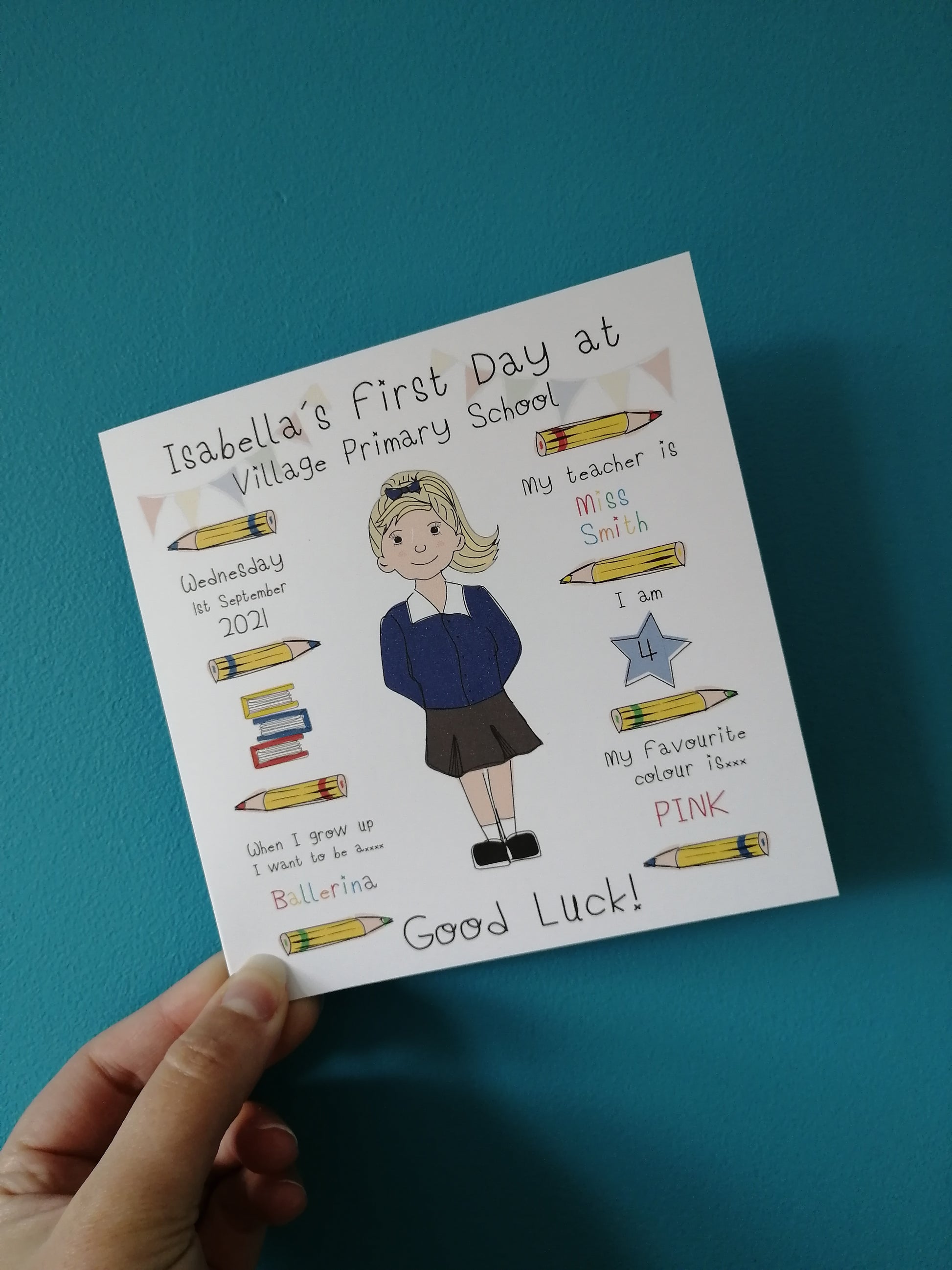 First Day at School Card & Print image 3