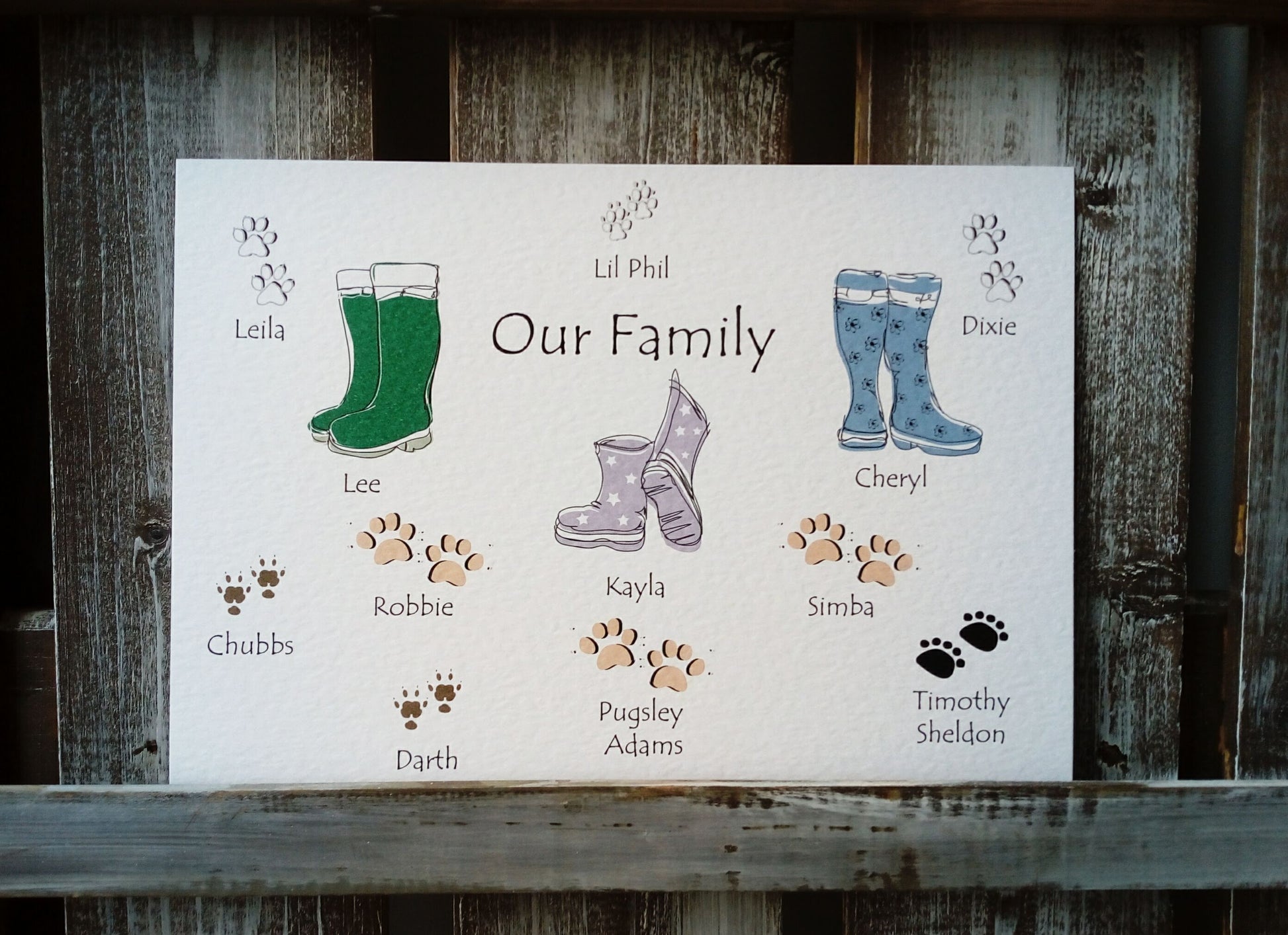 Wellies & Pet Family Print image 1