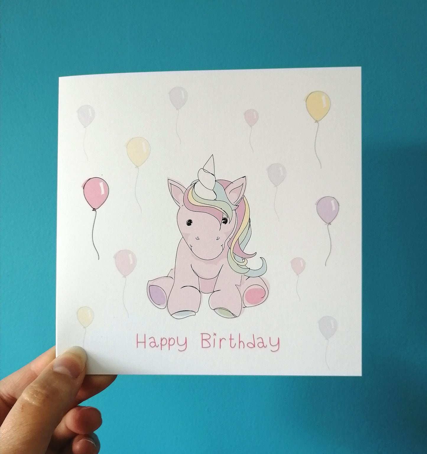 Unicorn Happy Birthday Card or Print image 0