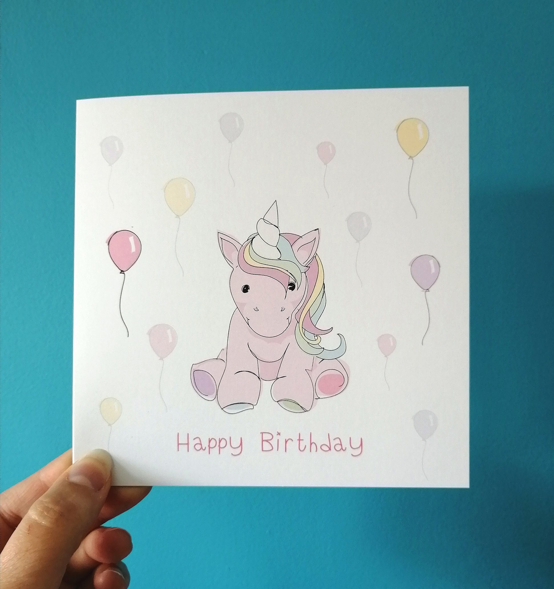 Unicorn Happy Birthday Card or Print image 0
