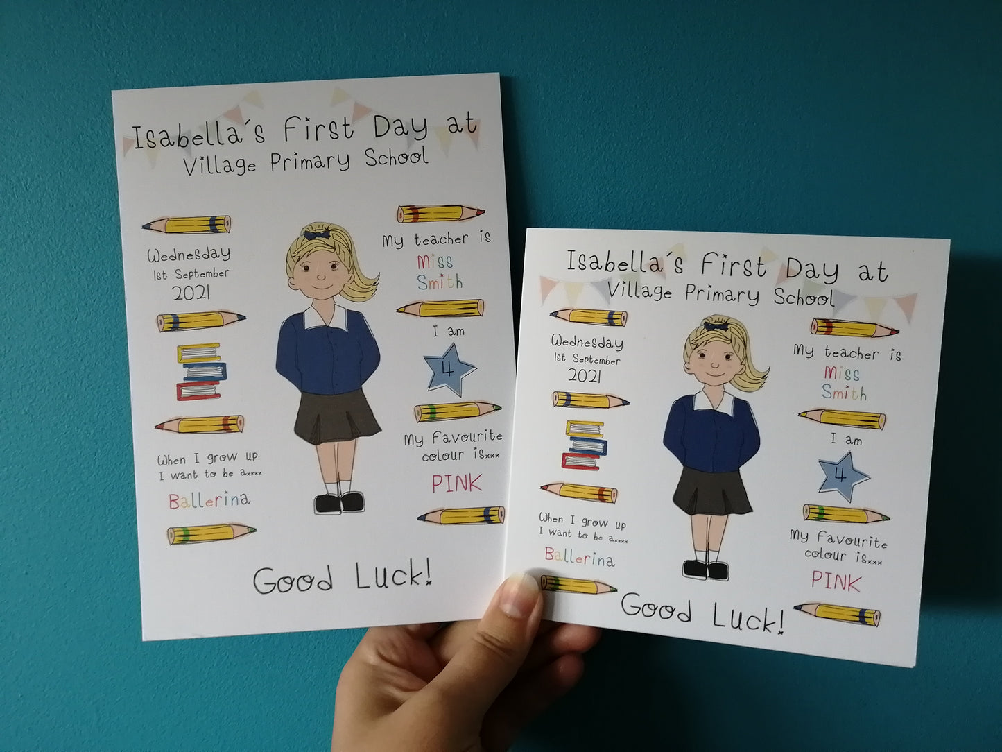 First Day at School Card & Print image 1