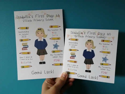 First Day at School Card & Print image 1