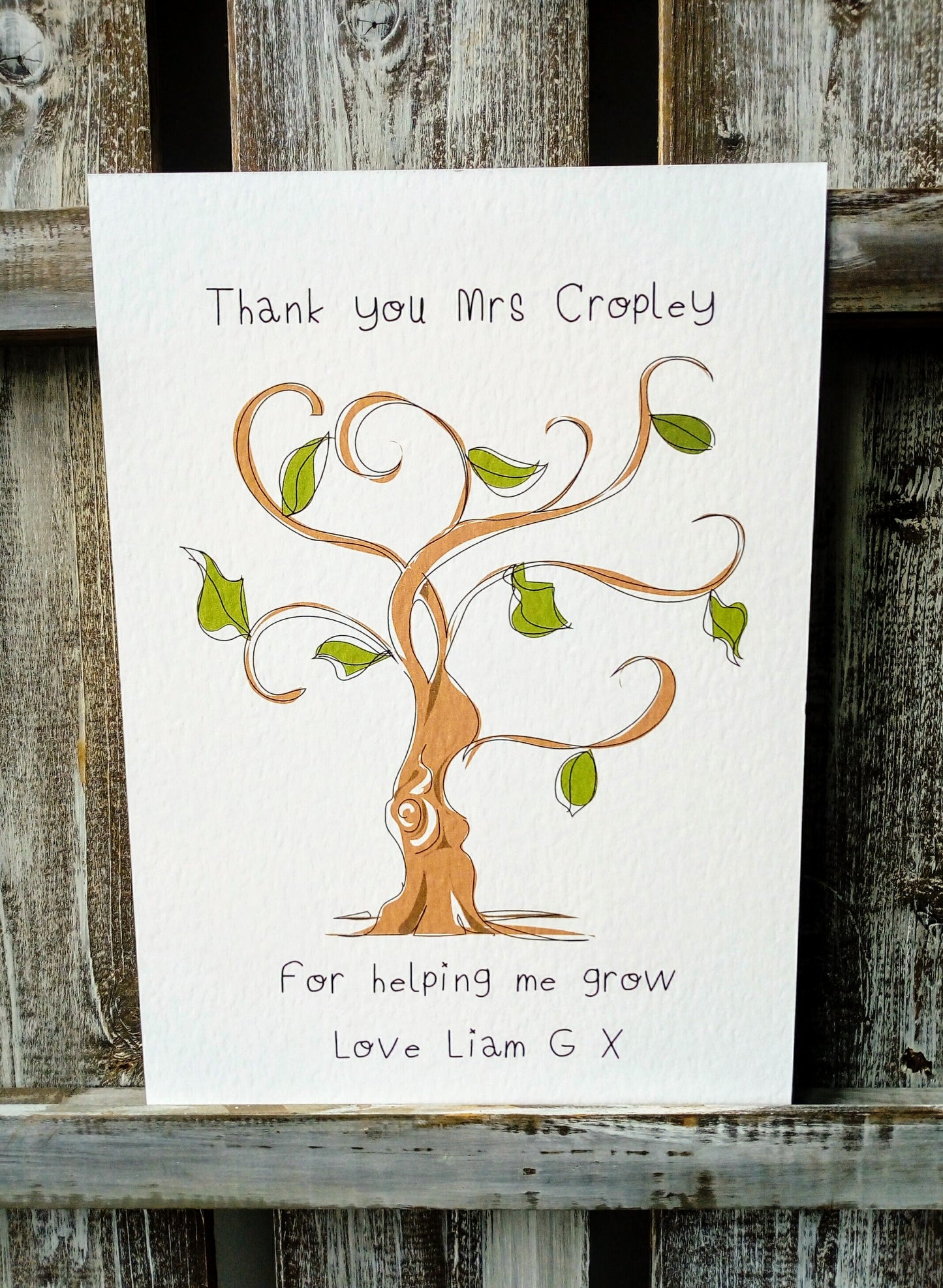 'Thank you for Helping me Grow' Tree Card or Print image 3