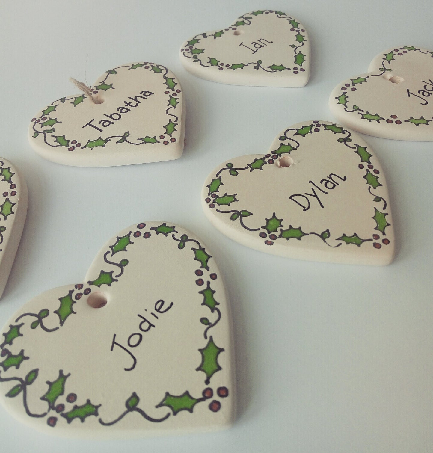 Christmas personalised ceramic heart image 1