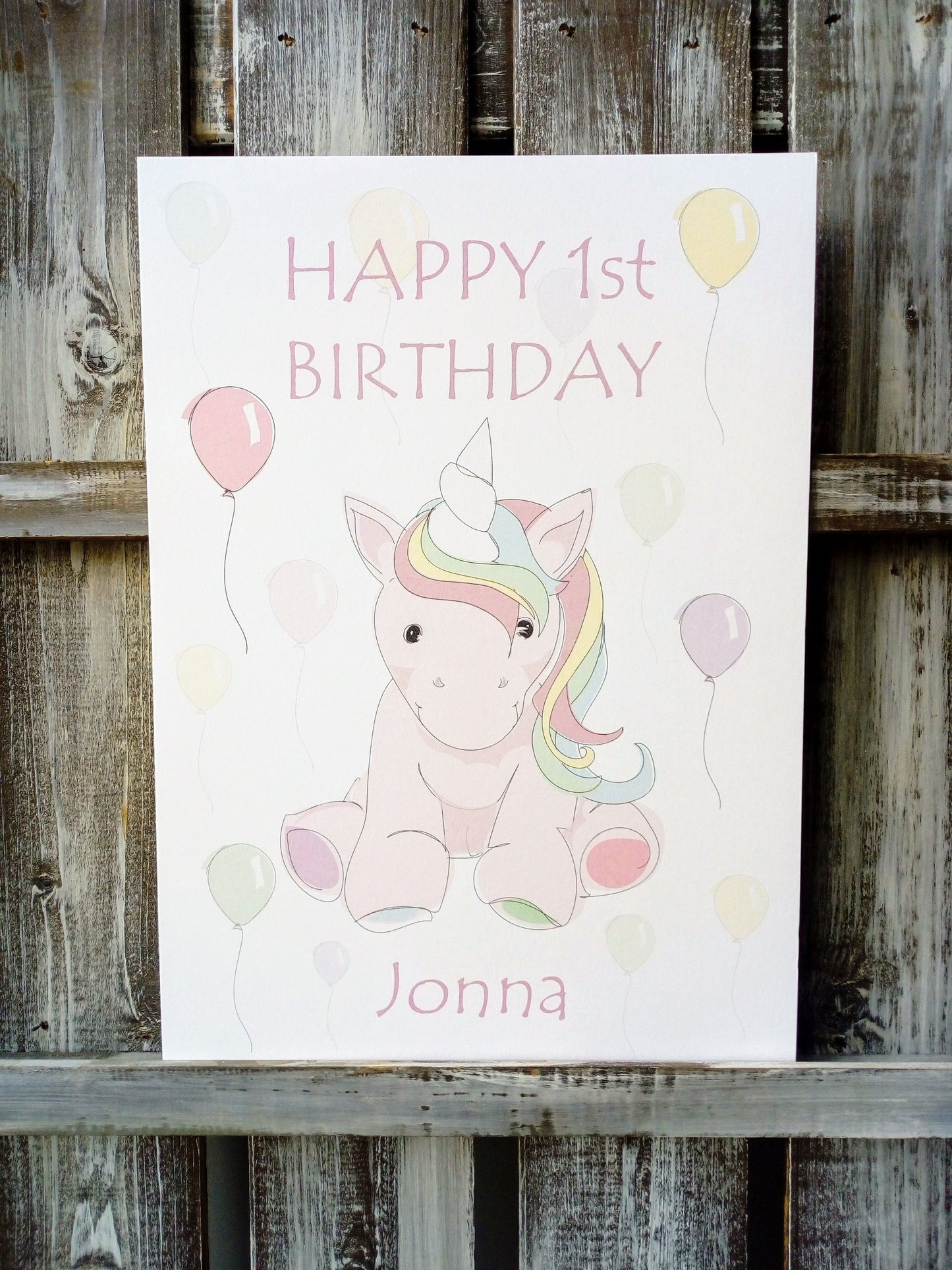 Unicorn Happy Birthday Card or Print image 2