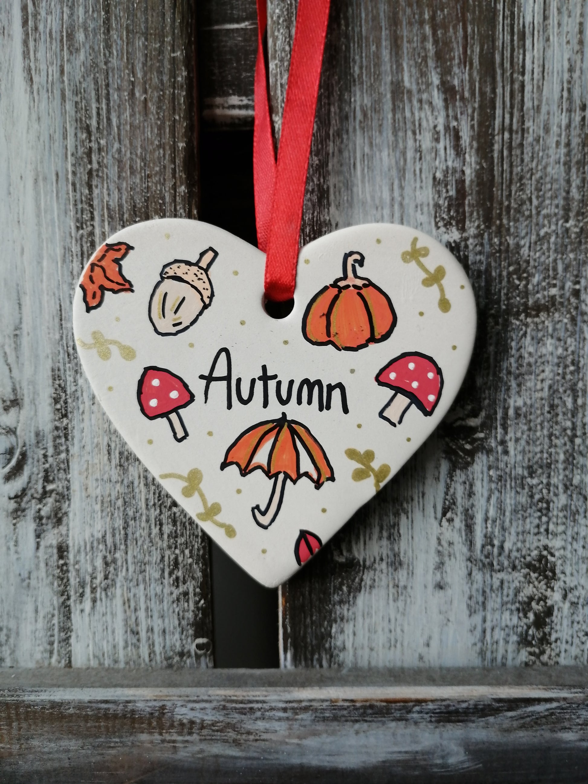 Autumn Ceramic Heart image 0