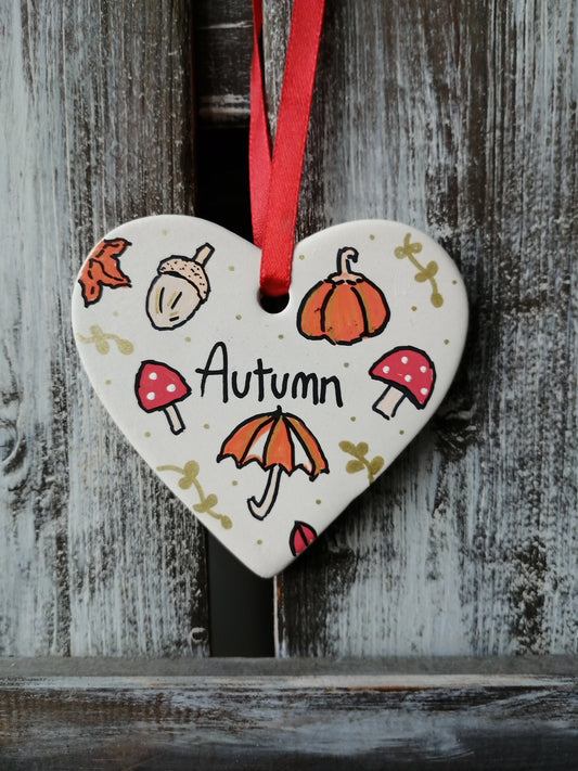 Autumn Ceramic Heart image 0