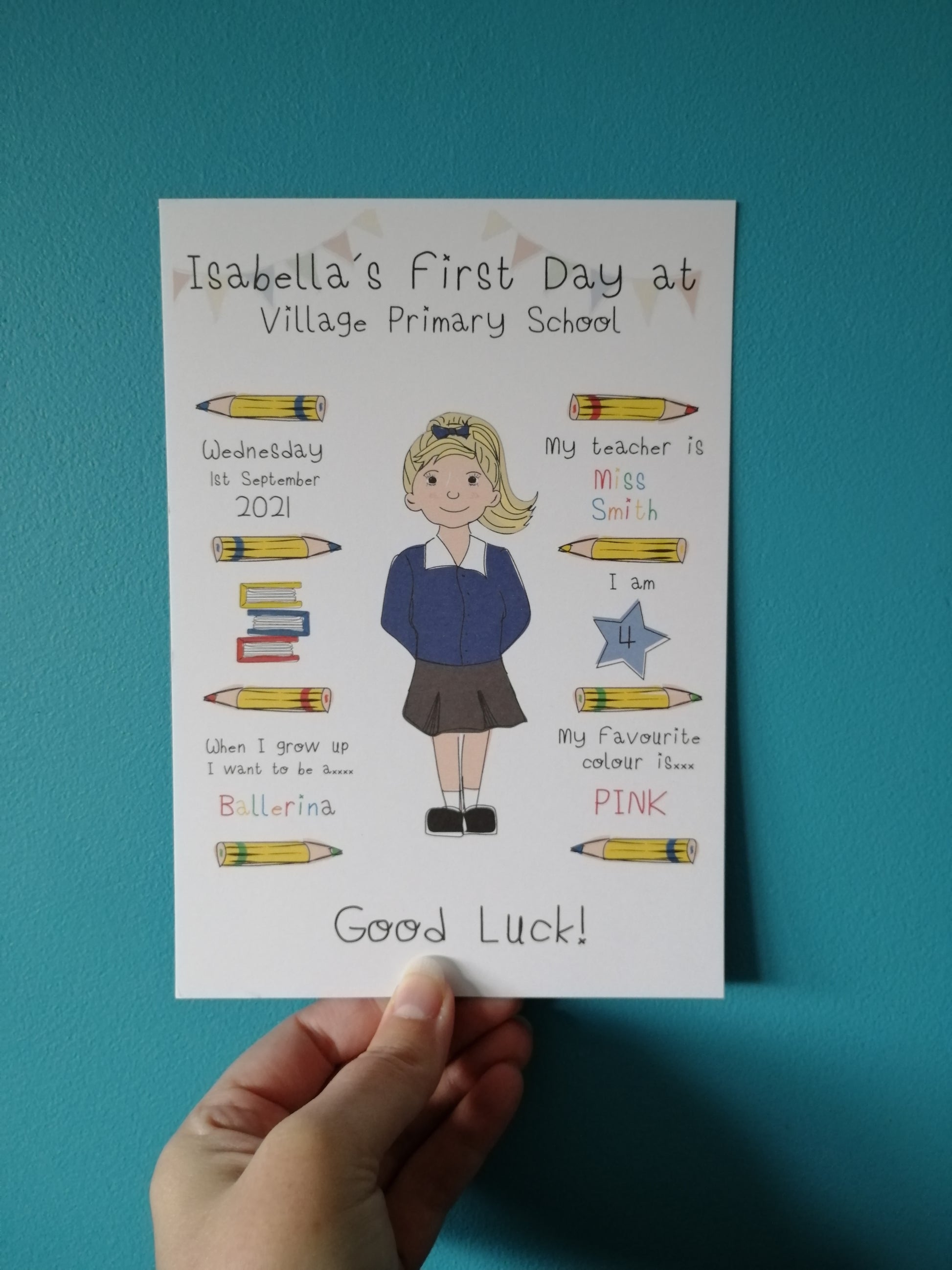 First Day at School Card & Print image 4