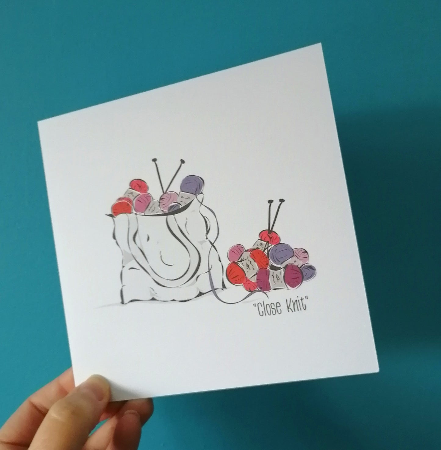 'Close Knit' Knitting Card or Print  image 2