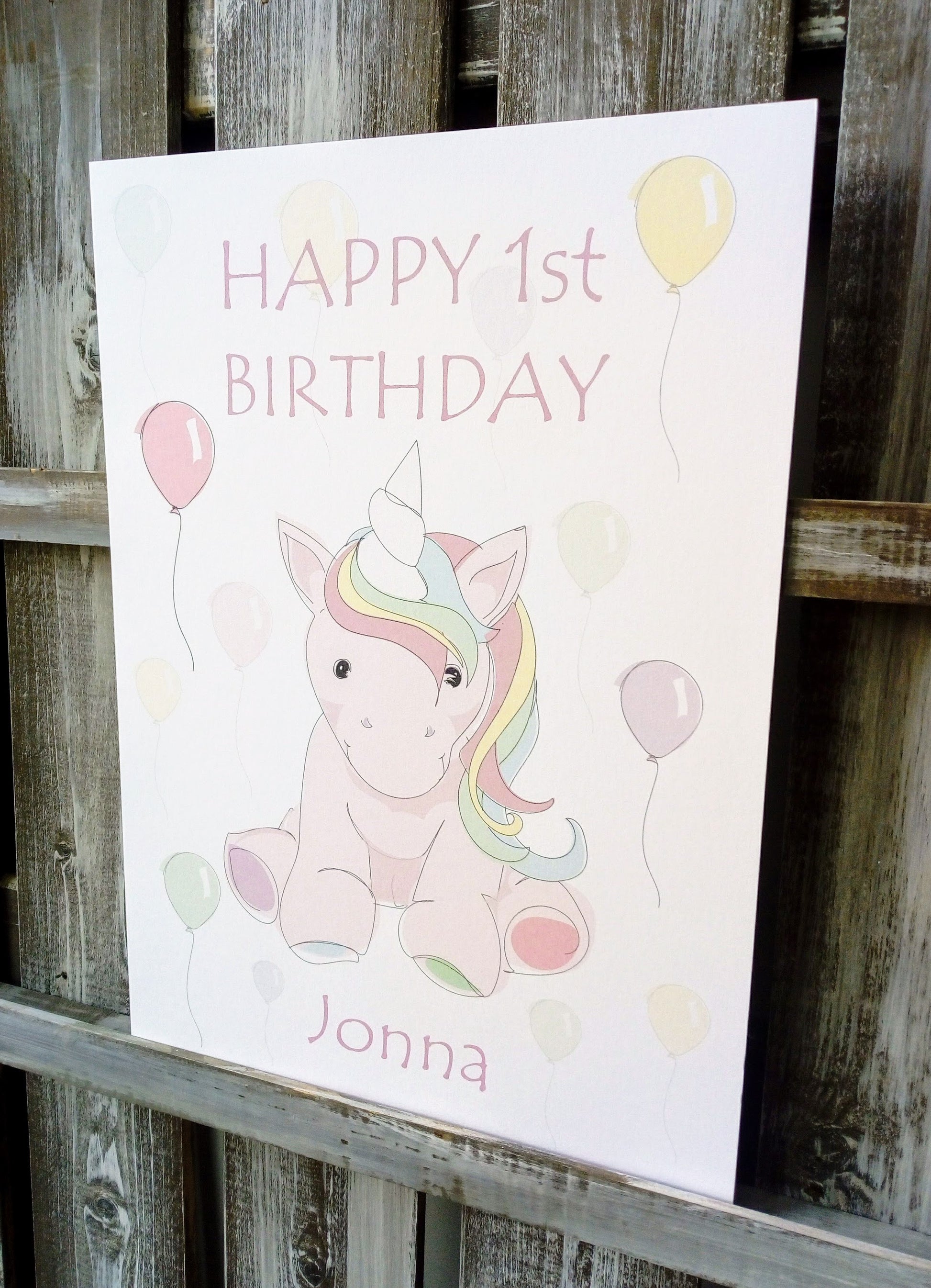 Unicorn Happy Birthday Card or Print image 3