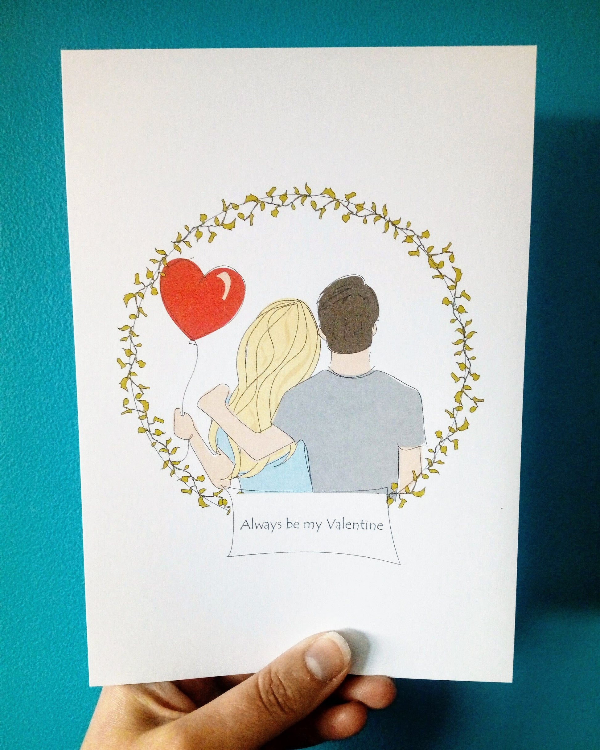 Lovey Dovey Couple Card or Print image 0