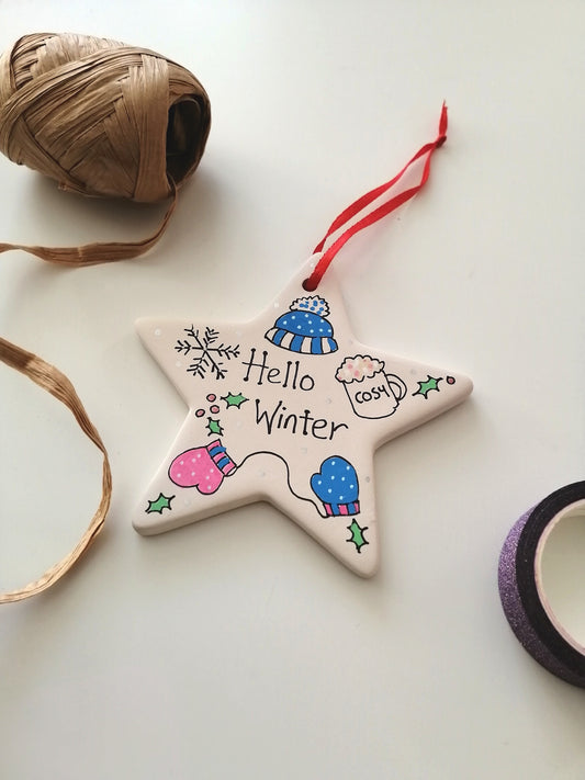 Hello Winter Ceramic Decoration image 1