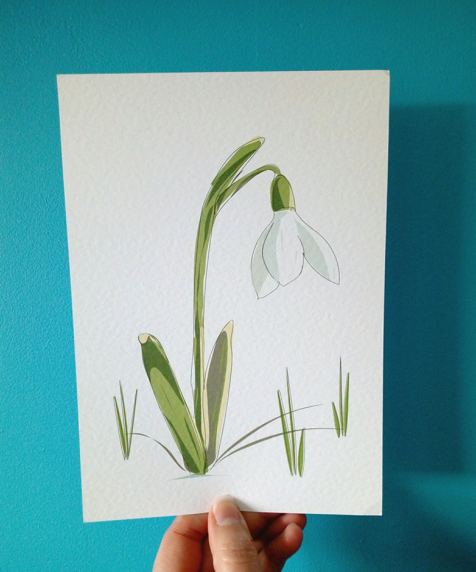 Snowdrop card and print image 0