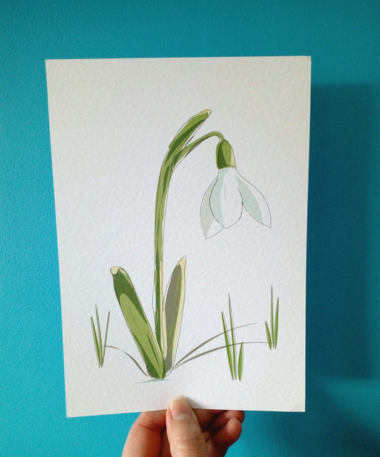 Snowdrop card and print image 0