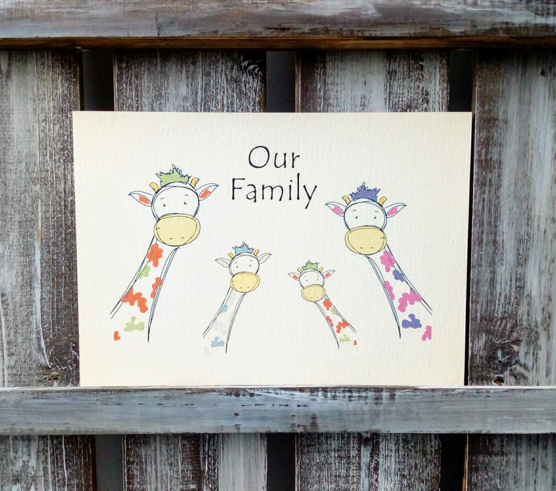 Giraffe Family Print image 0