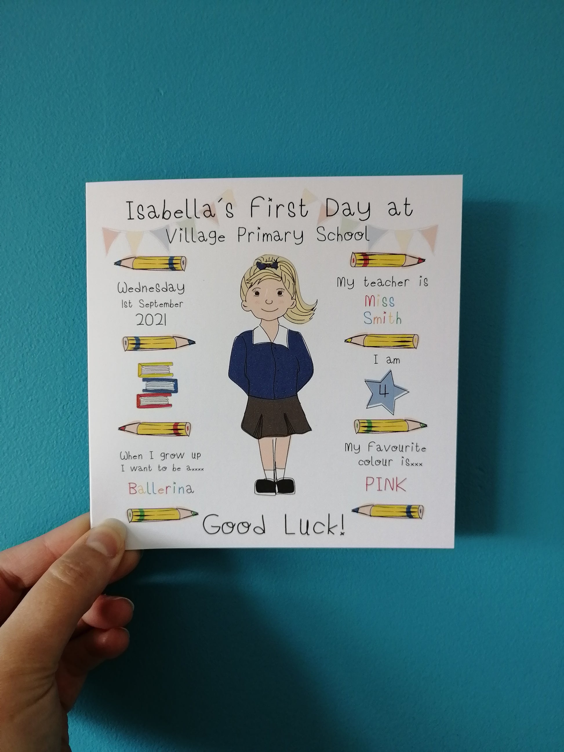 First Day at School Card & Print image 0