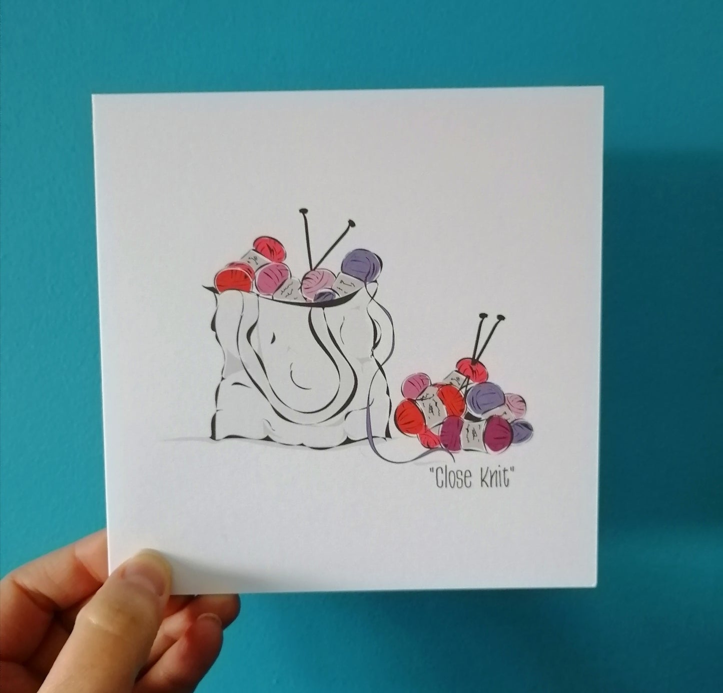 'Close Knit' Knitting Card or Print  image 0