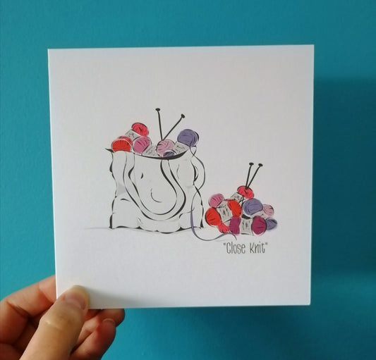 'Close Knit' Knitting Card or Print  image 0
