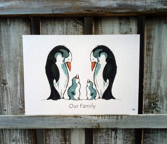 Penguin Family Print image 0