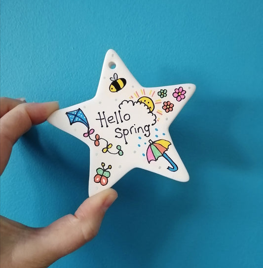Hello Spring Ceramic Star Decoration image 0