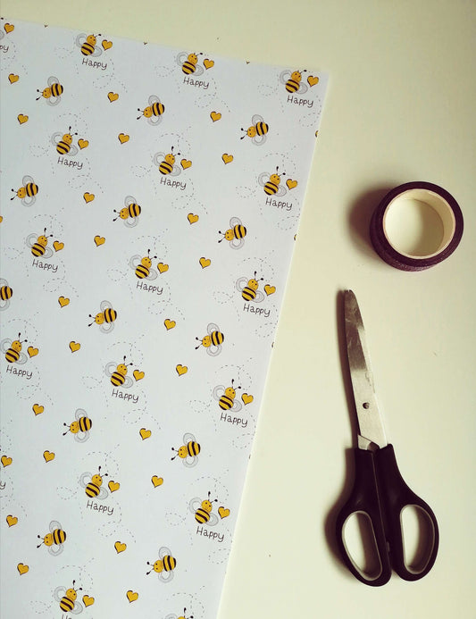 Bee Happy Gift Wrap image 1