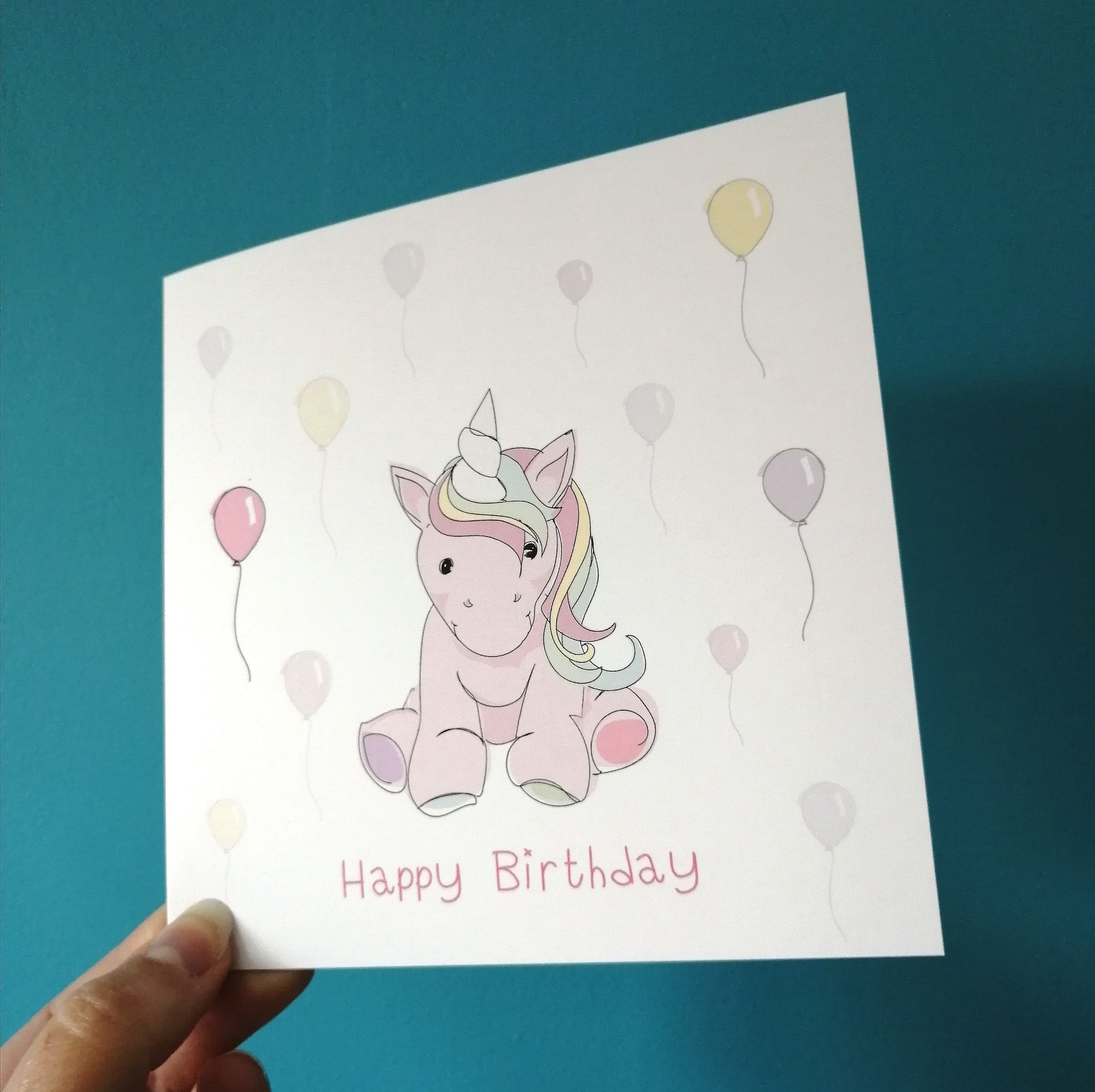 Unicorn Happy Birthday Card or Print image 1