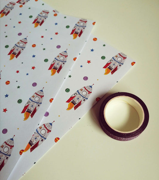 Space Rocket Gift Wrap image 0